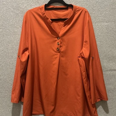 Unbranded Women’s Burnt Orange Tunic Longsleeve Top W~Button Details Size 3XL - Image 1 of 4