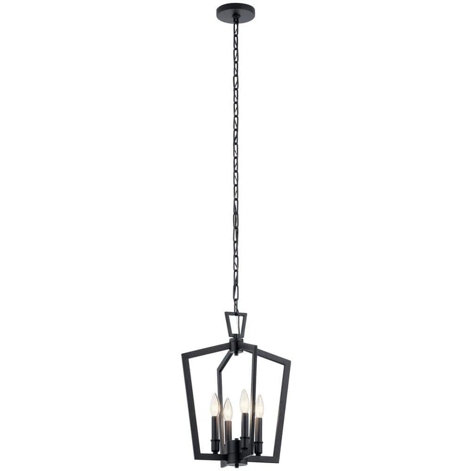 Kichler Lighting 43498BK Abbotswell - 4 Light Pendant Black Finish