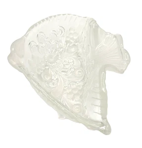 Satiniertes Klarglas Engel Fisch Poisson Bonboniere Blumenwirbel - Bild 1 von 14