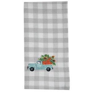 LKW jede Menge Spaß bestickte Servietten 4er Set - von Park Designs - Herbst Karo - Bild 1 von 1
