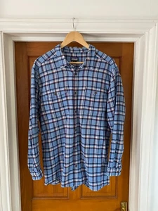 Patagonia blau kariertes Karohemd Gr. XL 100% Bio-Baumwolle Langarm Taschen - Bild 1 von 9