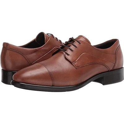 NWT ECCO Men's CITYTRAY Cap Toe Tie Oxford, Brown (AMBER)-12-12.5 US - Image 1 of 4
