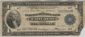 Fr.727 1918 Green Eagle $1 Federal Reserve Bank Note Missing Corner - Picture 1 of 2
