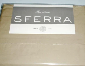 Sferra Leonardo Taupe King 4 PC. Sheet Set Italian Spun Cotton Percale New - Picture 1 of 9