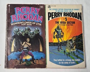 2 Vintage Kurt Mahr Paperback Lot Perry Rhodan 5 Vega Sector Wonderflower Utik - Picture 1 of 6