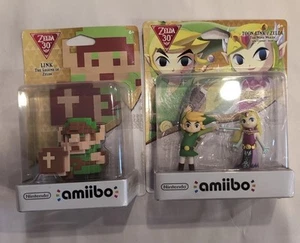 The Legend Of Zelda Toon Link and Zelda amiibo Wind Waker & Pixel Link Nintendo - Picture 1 of 5