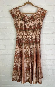 Vintage 60er Jahre Blumen Kleid Strass Perlen Damen - Bild 1 von 10