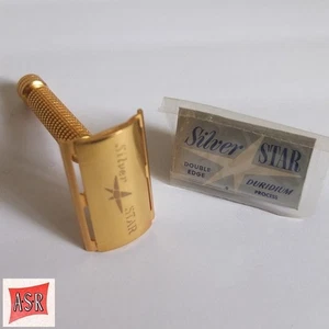 never used vintage ASR Silver STAR double-edge safety razor, USA c.1950—superb - Picture 1 of 7