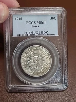 1946 Iowa PCGS MS64 50C Classic Commemorative Silver Graded - Image 1 of 2