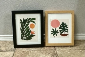 Set Of 2: Framed Mid-Century Modern Art Prints - 9.5” x 12” - Picture 1 of 8