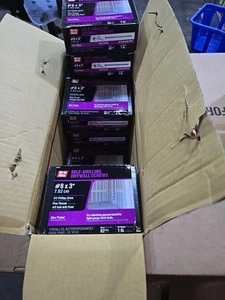 12 nuove scatole Grip Tite viti autoperforanti per cartongesso #8 x 3" filettatura fine 12 libbre - Foto 1 di 4