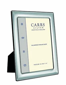 CARRS - Sterling Silver Photo Frame Plain Design Velvet Back - 7" x 5" - Picture 1 of 3