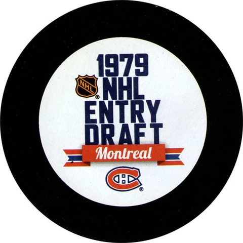 1979 NHL DRAFT SOUVENIR PUCK MONTREAL RAY BOURQUE MIKE GARTNER RARE Cover