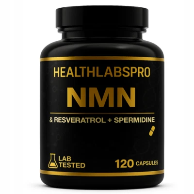 HEALTHLABSPRO NMN 100% + Resveratrol 99% + Spermidin 97% – 120 Kapseln - Beste Qualität