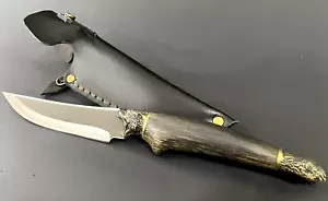 MASSGESCHNEIDERTE HANDGEFERTIGTE MESSER AHORNBECHER JAGD GRIZZLYBÄRENPFOTE + LEDERSCHEIDE - Bild 1 von 6