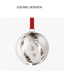 Georg Jensen Christmas Ball 2023 Brass platted with Paladium NEW Gift Box - Picture 1 of 9