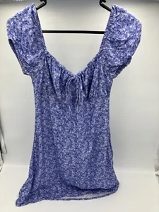 General Pants blue Flower Print Mini Dress - Picture 1 of 5