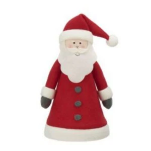 Red & White Gold Effect Felt & Polyester (Pes) Triangular Santa Tree Topper - Picture 1 of 1