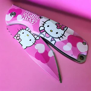 8" PINK Hello Kitty SPRING ASSISTED FOLDING POCKET KNIFE Blade Assist Open - Picture 1 of 4