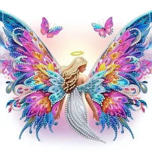 5D Diamond Painting Kits 30X30cm - Butterfly Angel - Partial Special - Picture 1 of 5