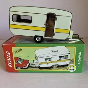 Kovap Retro Caravan Camper Trailer Tin Plate Vintage White Czech Republic - Picture 1 of 17