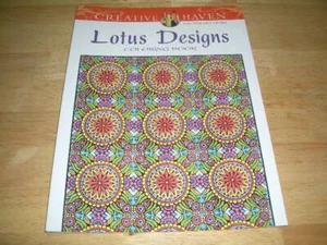 CREATIVE HAVEN LOTUS DESIGNS COLORING BOOK - 20 DESIGNS - PRE-OWNED - Picture 1 of 4