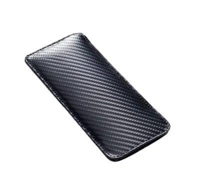 VICTORIA COLLECTION Glasses Case Leather Slip Case Cowhide Carbon Fiber Look Slip Case