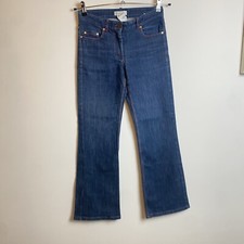 Celine Size 36 UK 6-8 denim red accent stitching casual wide leg jeans 