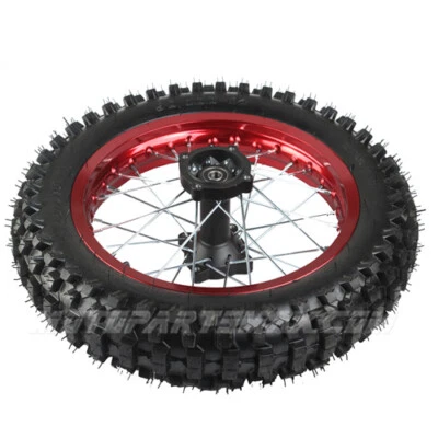 Conjunto de tubo de llanta de rueda trasera de 14" para 110cc 125cc 150cc 200cc Dirt Pit Bike rojo Foto 1 de 4