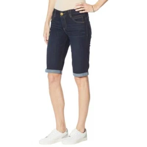 DEMOCRACY Blue Jeans Shorts Bermuda length "Ab Technology" Mold & Hold Stretch  - Picture 1 of 14