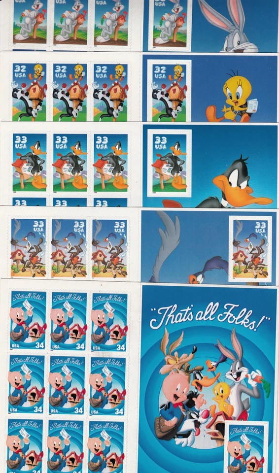 5 LOONEY TUNES SHEETS - ALL 5 SHEETS 3137 3204 3306 3391 3534 MNH - Image 1 of 1