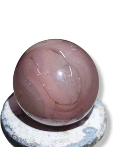 Old Christensen 15mm Pontil Agate Toy Marble Pink (Purple) Rose Colors - Picture 1 of 5