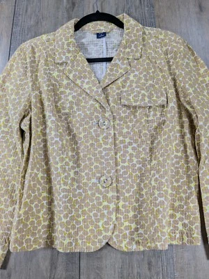 Jaqueta Gap Feminina 14 Grande Estampa Multicolorida Botão para Cima Manga 3/4 Cottagecore - Imagem 1 de 4