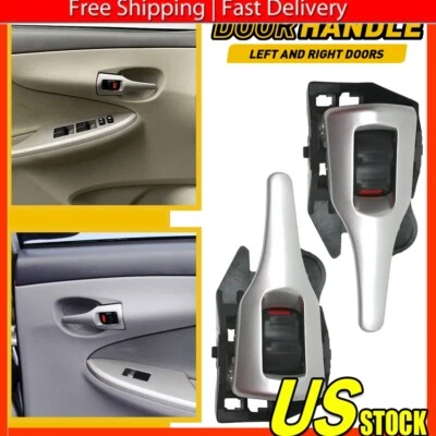 Manija de puerta para Toyota Corolla 2009-2013 delantera o trasera derecha interior negra/plateada Foto 1 de 4
