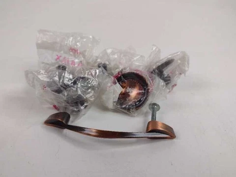 5 x VTG Ajax copper concave drawer knobs NEW + Cover