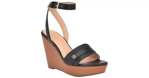 TOMMY HILFIGER "MAROE'' ANKLE STRAP WEDGE SANDALS SIZE 8.5M MSRP 79.00 NEW - Picture 1 of 13