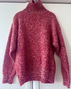 LEVIS Pullover Rollkragen rot meliert 100 % Wolle Brustweite 56 cm - M - Bild 1 von 5