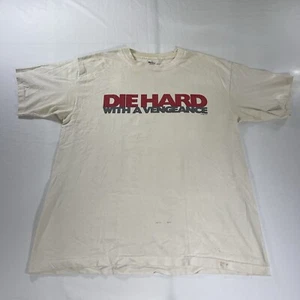 Vintage XL Die Hard With A Vengeance T-Shirt Single Stitch 90s Movie Promo - Picture 1 of 18