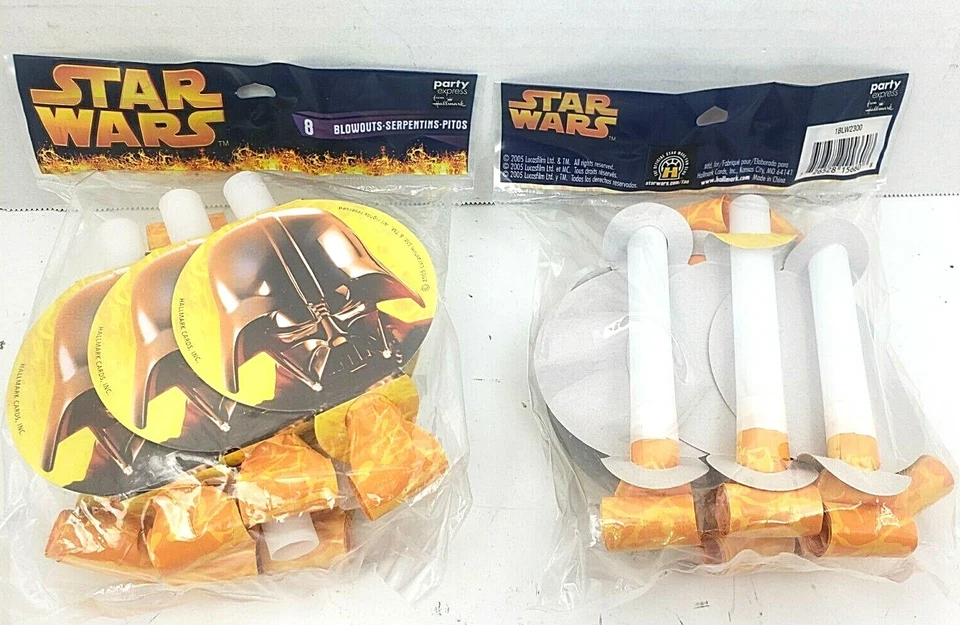 2 VTG Star Wars 2005 Party Blowouts Favors (8 ct) Total 16 Birthday Party  - Image 1 of 4