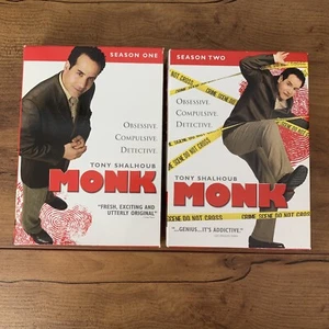 Monk Season 1 & 2 Complete DVD Sets VG Tony Schaloub - Picture 1 of 3