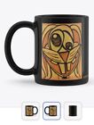 Black Glossy Mug Original Art “D. Bunnie” Gift Tea Coffee 11oz