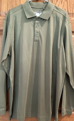 Camisa de golf Cutter & Buck CB Dry Tec para hombre manga larga dorada logotipo Foto 1 de 4