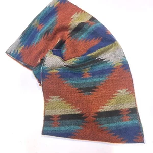 Scarf Women's Infinity Scarf Wide Aztec Southwest Print Red Blue 70 x 9 in - Picture 1 of 3