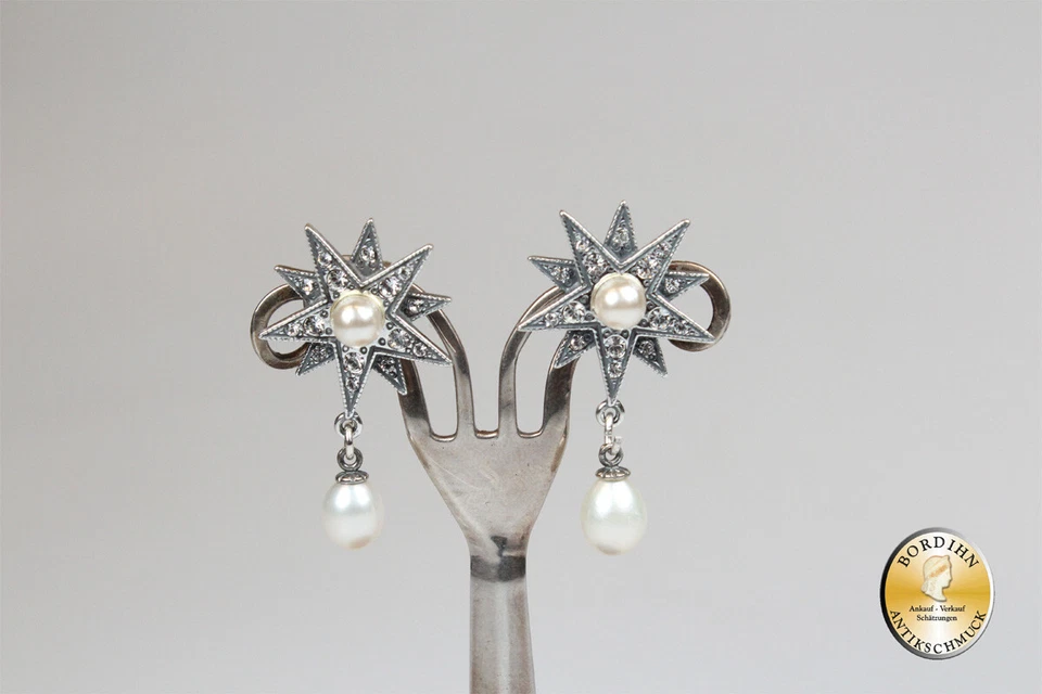 Orecchini; Argento Sterling,Perline,Strass,Stelle - Immagine 1 di 4