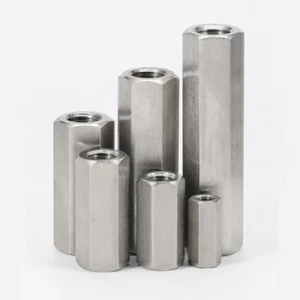 Threaded Rod Coupling Nuts A2 Stainless Steel M3M4M5M6M8M10M12M14M16M18M20M22M24 - Picture 1 of 6