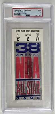 1988 NBA All-Star Game Chicago Stadium Michael Jordan Ticket PSA 3 - Image 1 of 2
