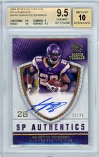 ADRIAN PETERSON 2008 SP Rookie Threads AUTO Autograph #/25 BGS 9.5 (PSA pop 0)