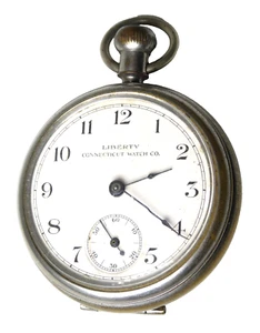 Liberty Connecticut Watch Company (Ingersoll) Silver Plate Brass Pocket Watch - Picture 1 of 11