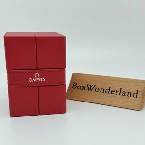 Caja de cuero Omega genuino caja de reloj Omega estuche de viaje rojo REF. 9410 0136 - Imagen 1 de 20