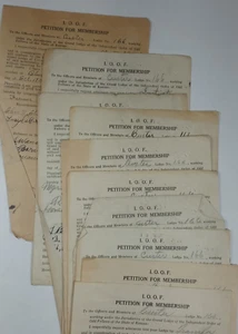 (10) 1920's Kansas ODD FELLOWS Petitions for Membership IOOF Custer Alton Lot - Picture 1 of 11
